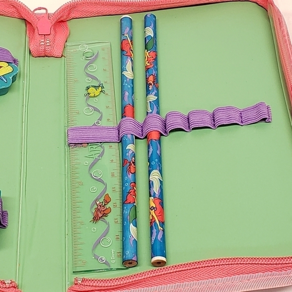 Disney 5.5" x 8.5" Little Mermaid Zippered Pencil Case with Pencils Vintage - Picture 11 of 14